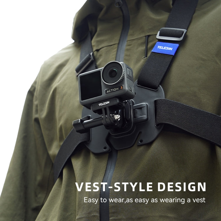 TELESIN  Chest Strap Mount Waistcoat Belt  Mount For Action Camera, GP-UCS-001
