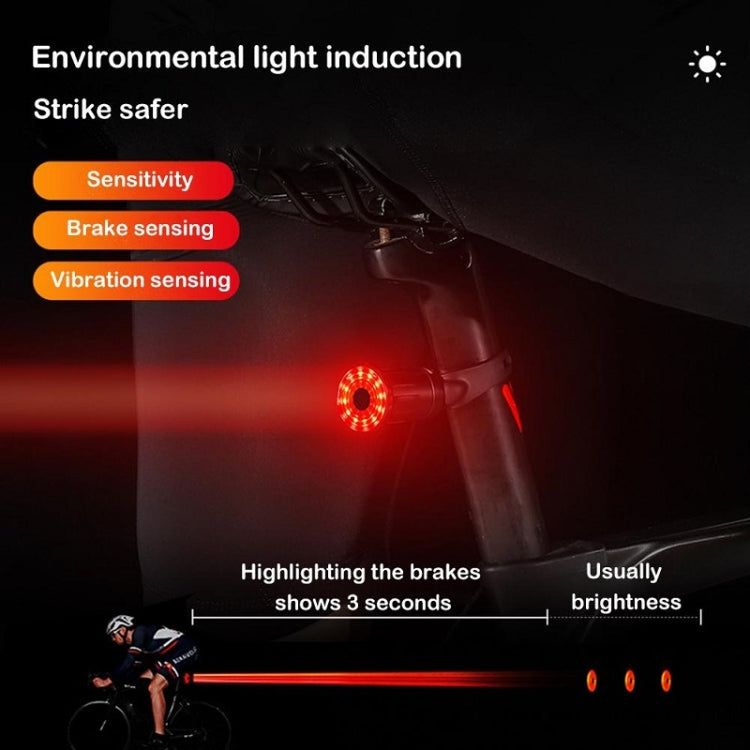 WEST BIKING Bicycle USB Charging Smart Brake Sensor Warning Tail Light, Cushion, Sit Tube
