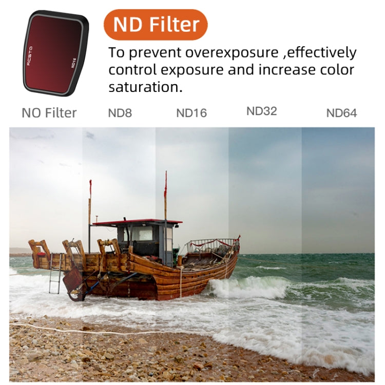 For DJI Air 3 RCSTQ Multi-Layer Coating Waterproof  Filter, ND8, ND16, ND32, ND64, CPL, UV, ND-PL8, NDL-PL16, ND-PL32, ND-PL64, ND8/16/32/64 4-in-1, ND-PL8/16/32/64 4-in-1, ND4/8/16/32/64+UV+CPL 6 -in-1, ND-PL8/16/32/64 +UV +CPL 6-in-1