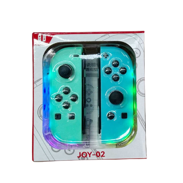 JOY-02 Gaming Left And Right Handle With RGB Lights Body Feel Bluetooth Gamepad For Switch / Switch OLED / Switch Pro / Switch Lite / Switch Joycon, Blue Red, Green Blue, White