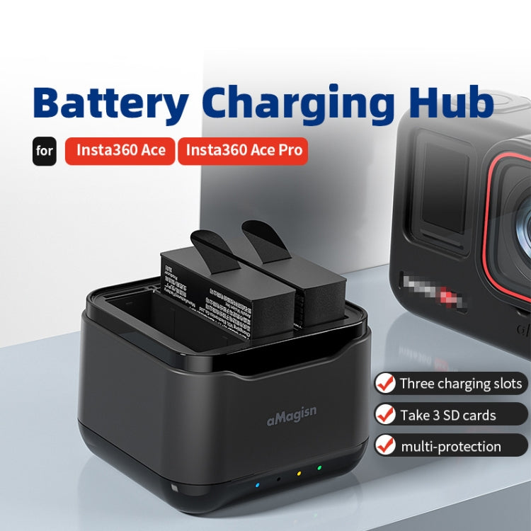 For Insta360 Ace Pro / Ace aMagisn 3 Slots Battery Charger Charging Hub, For Insta360 Ace Pro / Ace