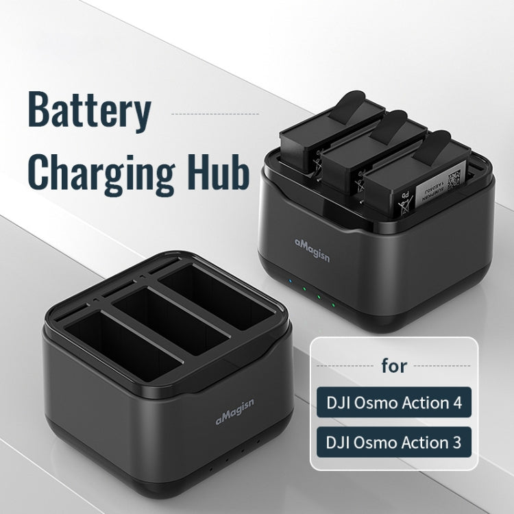 For DJI Osmo Action 4 / 3 AMagisn Battery Charger Seat, For DJI Osmo Action 4 / 3