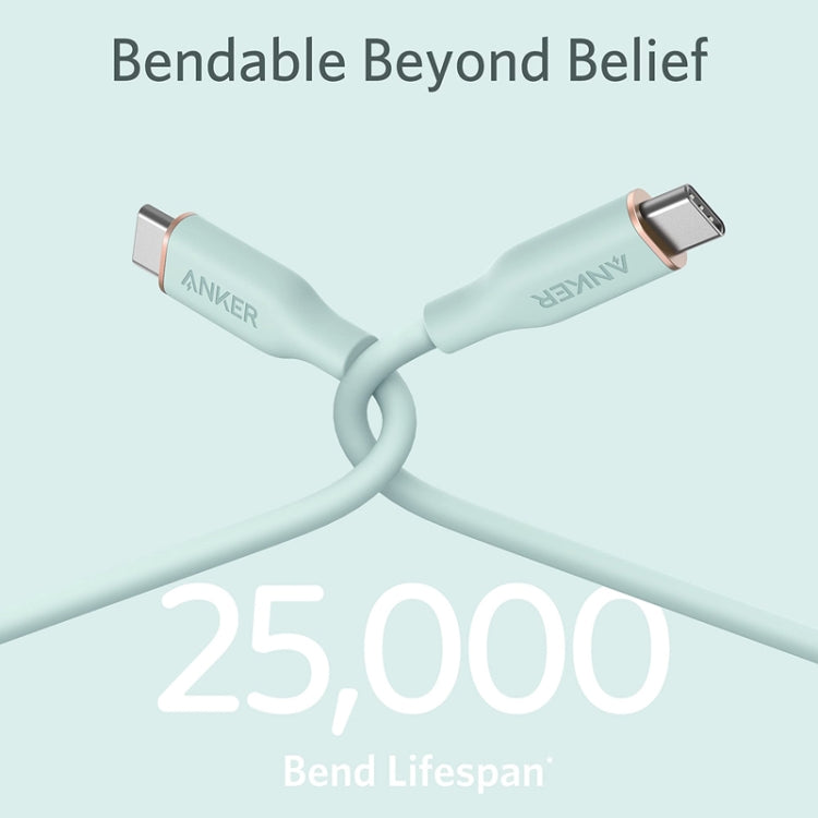ANKER A8553 Powerline III 1.8m Skin Friendly Dual Type-C Data Cable PD100W Fast Charging Cable, 1.8m