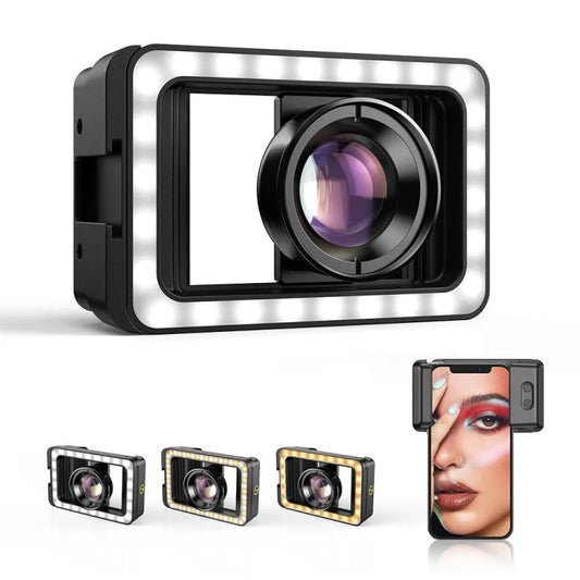 APEXEL 4K HD 100mm Macro Lens With LED Fill Light Set for Smartphones, APL-HB100FL23-Z