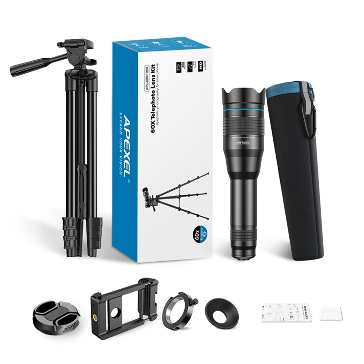 APEXEL 60X Smartphone Telescope Lens With Extendable Tripod Set, 60X