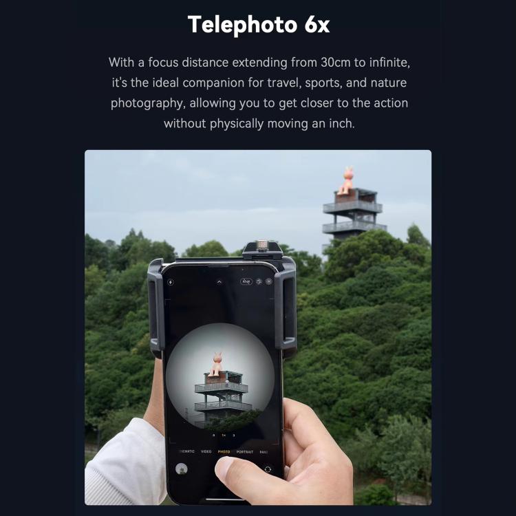 APEXEL APL-TM6 Portable 6X Telephoto Macro 2 In 1 Cell Phone Lens, APL-TM6