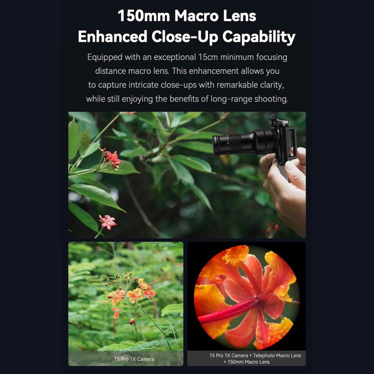 APEXEL APL-TM6 Portable 6X Telephoto Macro 2 In 1 Cell Phone Lens, APL-TM6