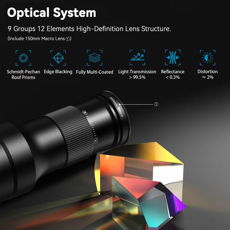 APEXEL APL-TM6 Portable 6X Telephoto Macro 2 In 1 Cell Phone Lens, APL-TM6