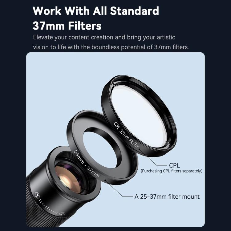 APEXEL APL-TM6 Portable 6X Telephoto Macro 2 In 1 Cell Phone Lens, APL-TM6