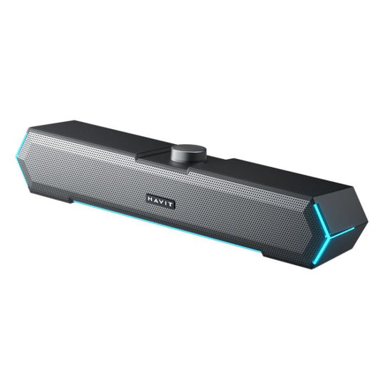 Havit M19 RGB Lighting Effect Desktop Computer Wired Speaker, Black Standard Version, White Standard Version, Black Bluetooth Version, Bluetooth Microphone Version
