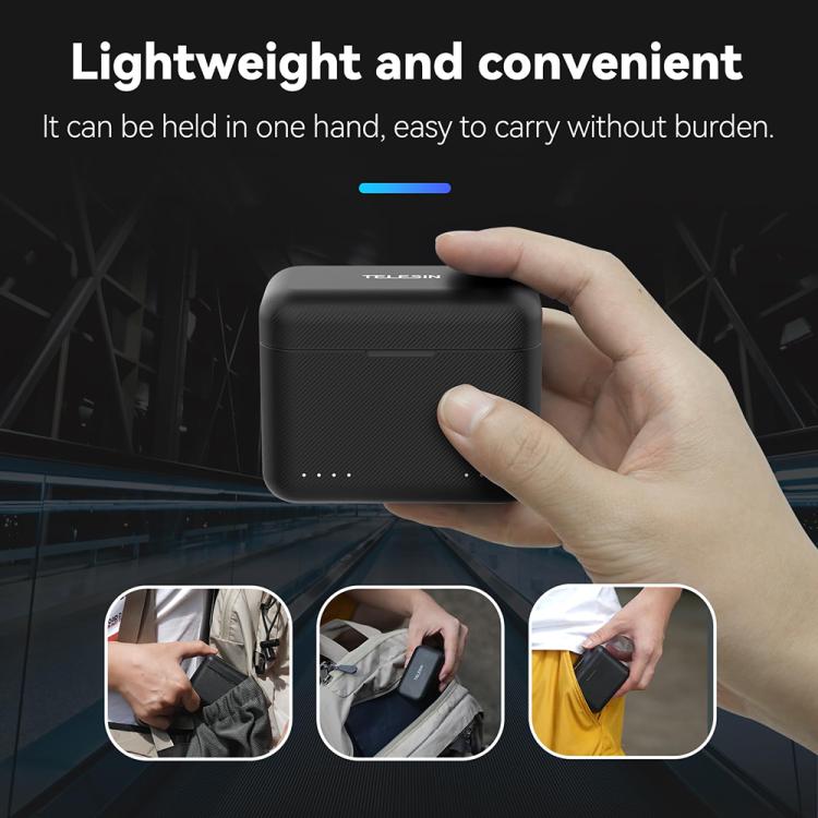 For Insta360 X4 TELESIN Battery Charger Dual Battery Storage Charging Case
