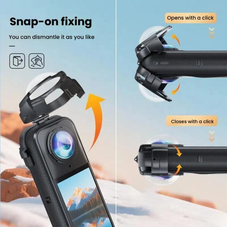 For Insta360 X5 Anti-Fog Snap-On Lens Protector Durable Glass Cover, Lens Protector