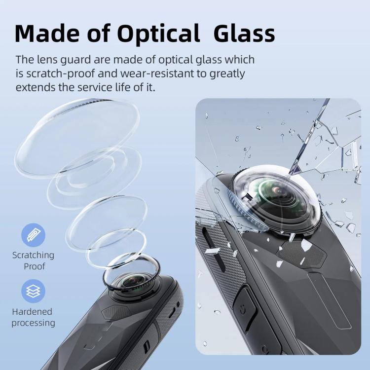 For Insta360 X5 Camera aMagisn Lens Guard Protector Detachable Anti-Scratch Glass Cover, Standard Edition