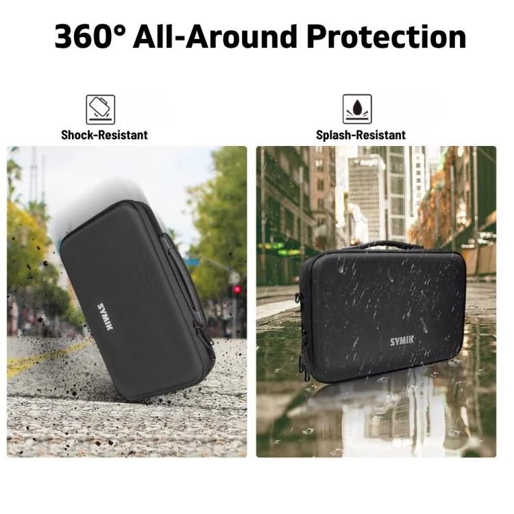 For Insta360 X5 / X4 Camera SYMIK Large Capacity Storage Bag Handbag Messenger Carrying Case