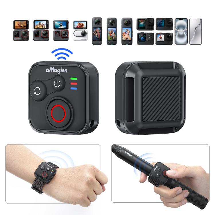aMagisn Wireless Bluetooth Remote Control for Insta360, GoPro Hero Cameras & Smartphones - 50m Long Range, for Insta360 50m