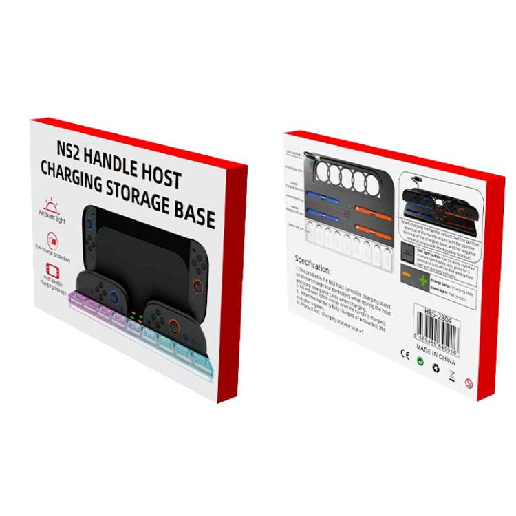 For Nintendo Switch 2  Console and Joy-Con Controllers Charging Dock with RGB Lighting, 9 Game Card Slots, HBS-2804