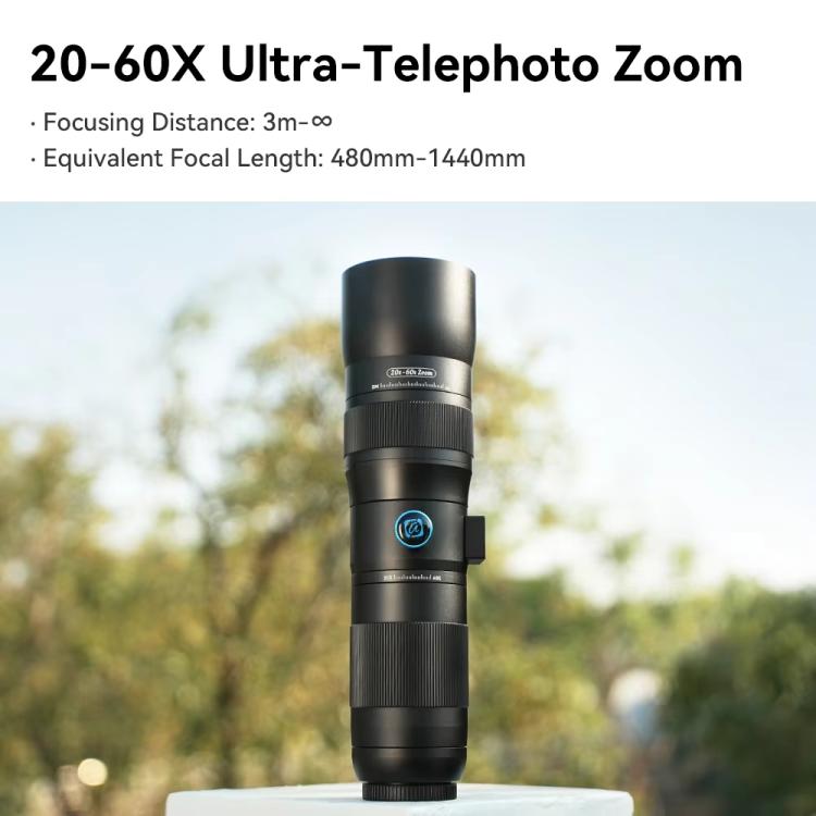 APEXEL TeleCular 3 20X-60X Zoom Lens Kit for Smartphones HD Super Telephoto Long-Range Shooting with Tripod Adapter, APL-T20-60XJJ029