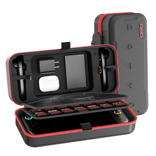 For Nintendo Switch 2 OIVO  Large-Capacity EVA Carrying Case With Built-In Stand, 24 Game Card Slots
