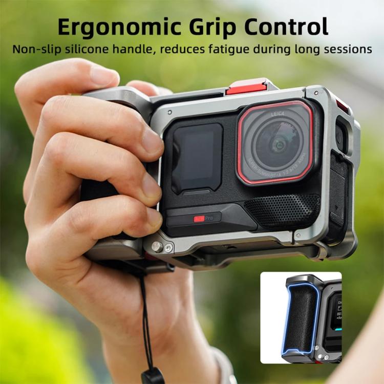 For Insta360 Ace Pro 2 / Ace Pro Flymile Xplorer Grip Kit Street Photography Handle Metal Cage Case, Xplorer Grip