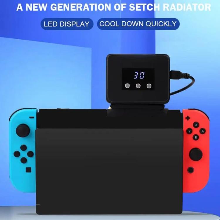For Nintendo Switch 2 / Switch Console Exhaust Radiator With Temperature Display data, RDS-2827 White, RDS-2827  Black