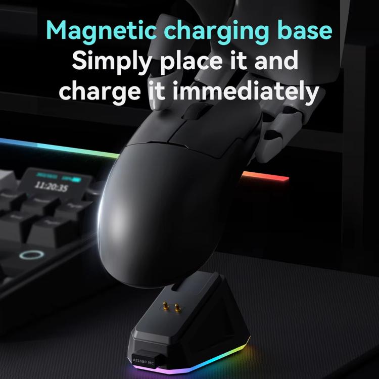 Ajazz AJ159P MC Tri-Mode Magnetic Wireless Mouse Ergonomic Lightweight Silent Gaming Mice