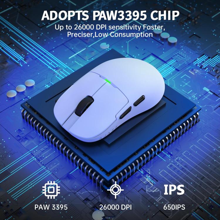 Ajazz 2.4G / Wired Dual Mode Gaming Mouse PAW3395 Chip, AJ159P With Charge Dock Black, AJ159P With Charge Dock White, AJ159 White