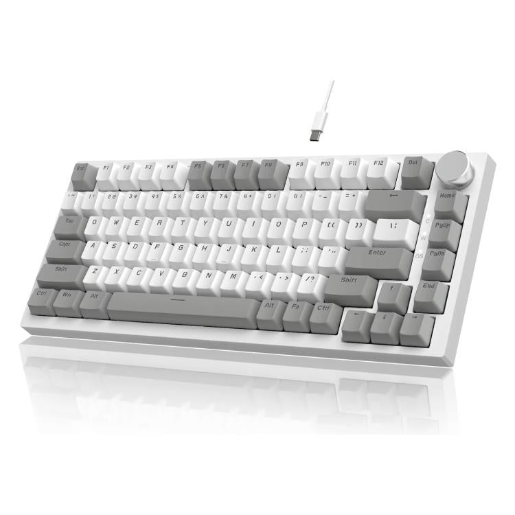 Ajazz AK820 Hot Swappable Wired Mechanical Keyboard With Light, Green Switch Ice Blue Light White, Red Switch White Light Black, AS Red Switch White Light Gray White, HP Switch White Light White Gray, Sea Salt Switch RGB Purple White Blue