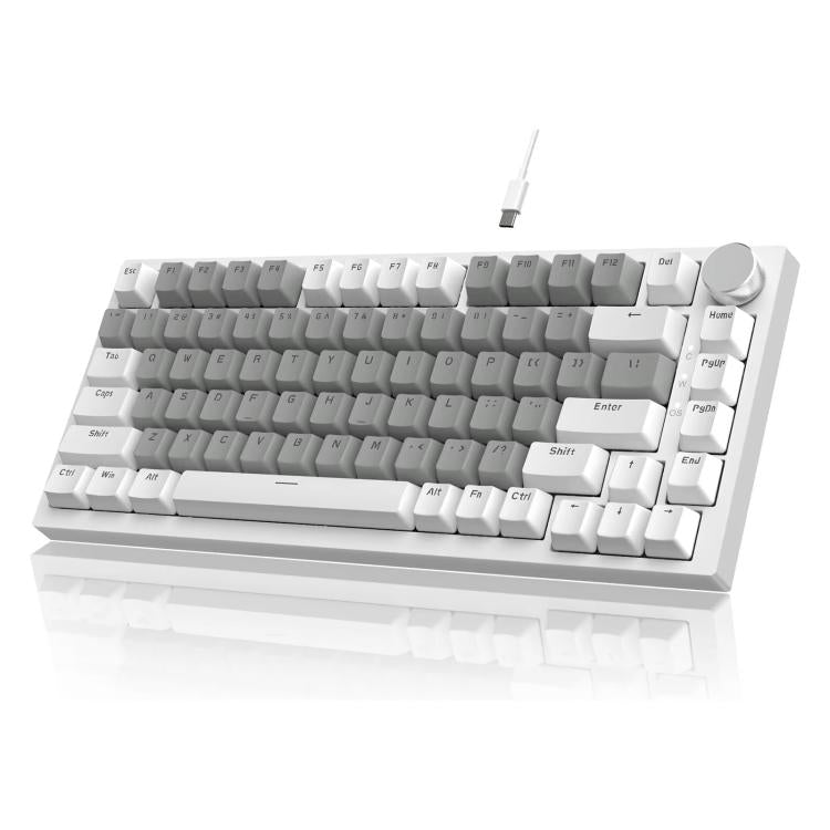 Ajazz AK820 Hot Swappable Wired Mechanical Keyboard With Light, Green Switch Ice Blue Light White, Red Switch White Light Black, AS Red Switch White Light Gray White, HP Switch White Light White Gray, Sea Salt Switch RGB Purple White Blue