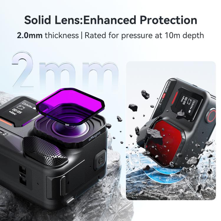 For Insta360 Ace Pro 2 aMagisn Dive Filter Underwater Waterproof Camera Lens Protector