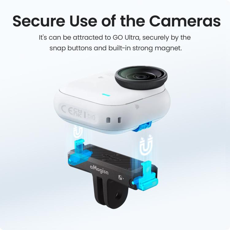 For Insta360 Go Ultra Camera aMagisn Quick Release Magnetic Base Plastic Mount Adapter