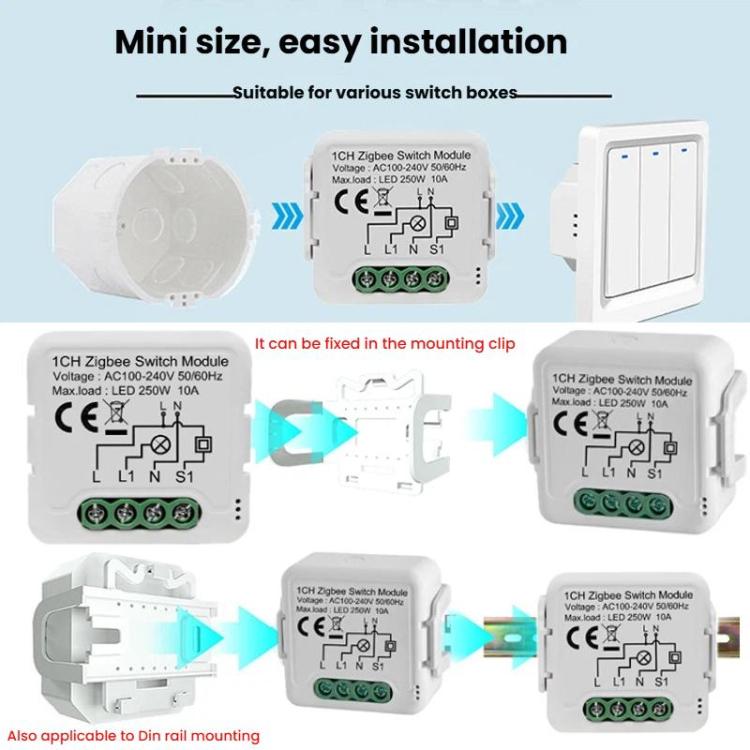 Smart On/Off Switch Voice Remote Control Remodeling Smart Switch Module, ZigBee3.0 Neutral Live Wire 1CH, ZigBee3.0 Neutral Live Wire 2CH, ZigBee3.0 Neutral Live Wire 3CH, ZigBee3.0 Neutral Live Wire 4CH, ZigBee3.0 Single Live Wire 1CH                 ...