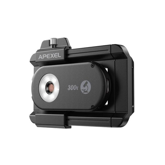 APEXEL PhoneMicro 5 Smartphone Microscope 300X Dual-Light Microscopic + UV, Multi-Mode Lighting, APL-MS300