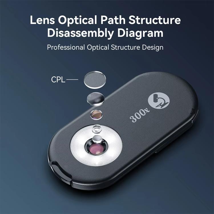 APEXEL PhoneMicro 5 Smartphone Microscope 300X Dual-Light Microscopic + UV, Multi-Mode Lighting, APL-MS300