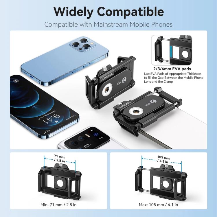 APEXEL PhoneMicro 5 Smartphone Microscope 300X Dual-Light Microscopic + UV, Multi-Mode Lighting, APL-MS300