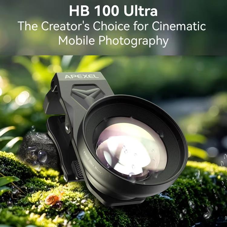 APEXEL HB100 Ultra Macro Lens for Smartphones 50-110mm Telephoto Zoom, F1.05 Large Aperture HD Lens, APL-HB100U