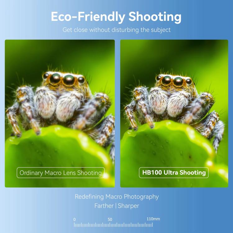 APEXEL HB100 Ultra Macro Lens for Smartphones 50-110mm Telephoto Zoom, F1.05 Large Aperture HD Lens, APL-HB100U