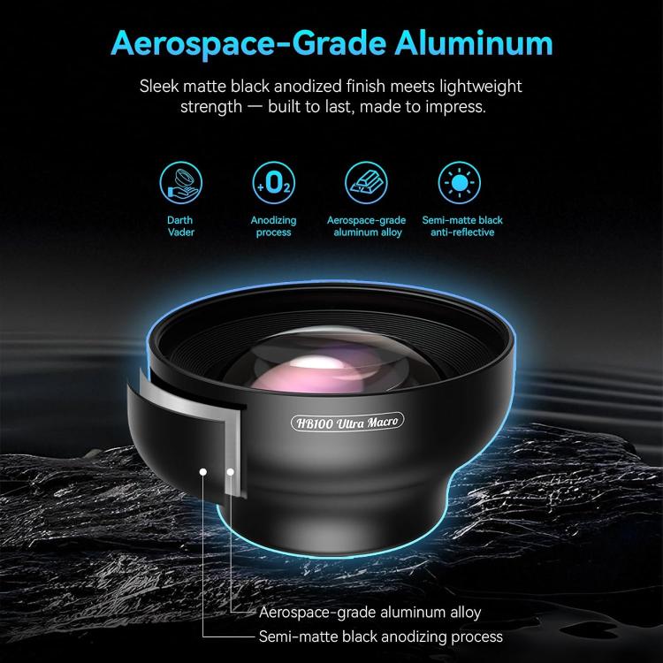 APEXEL HB100 Ultra Macro Lens for Smartphones 50-110mm Telephoto Zoom, F1.05 Large Aperture HD Lens, APL-HB100U