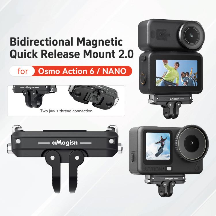 For DJI Osmo Action 6/Nano aMagisn Bidirectional Magnetic Quick Release Adapter  2.0, aMagisn Adapter