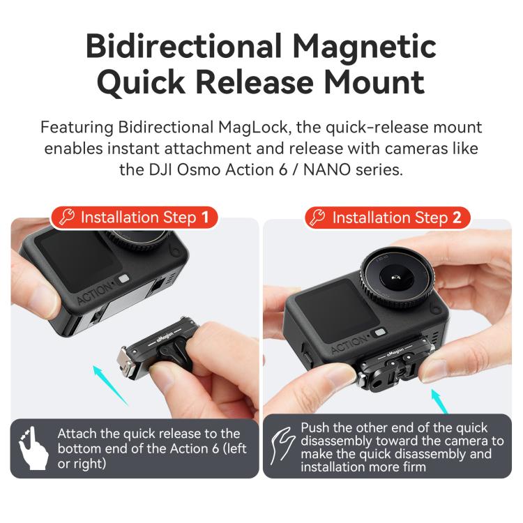 For DJI Osmo Action 6/Nano aMagisn Bidirectional Magnetic Quick Release Adapter  2.0, aMagisn Adapter