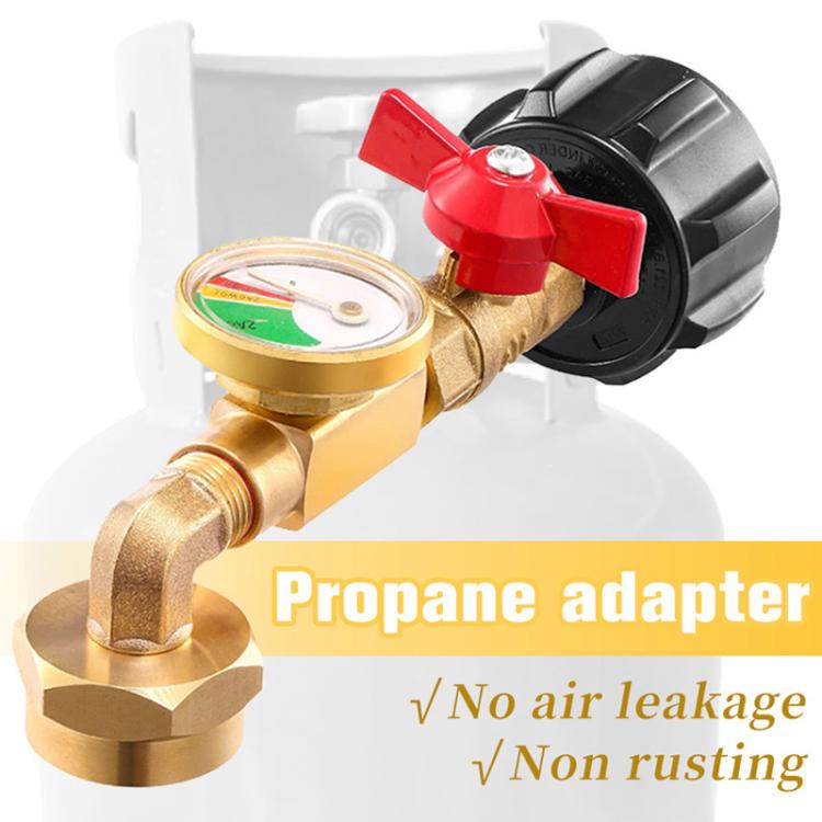Propane Tank Refill Adapter With Luminous Gauge And Valve Gas Cylinder Filling Connector