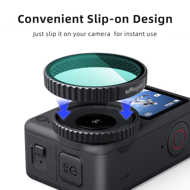 For DJI Osmo Action 6 Camera aMagisn Quick Release Filter Protective Lens Cover, UV, CPL, ND8+ND16+ND32+ND64, CPL-ND8+ND16+ND32
