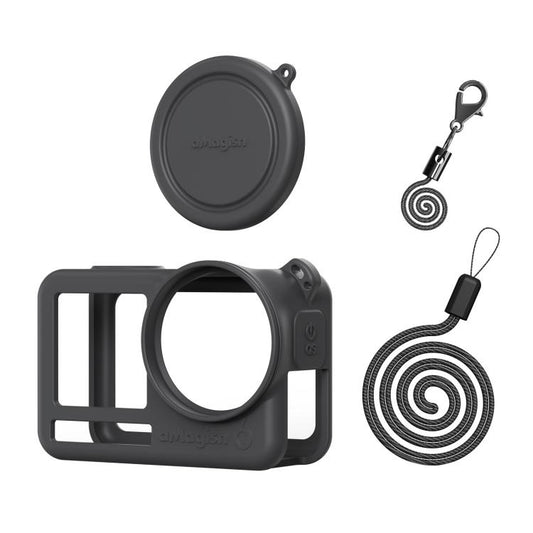 For DJI Osmo Action 6 aMagisn Silicone Case With Lens Cap Anti-Scratch Protective Cover