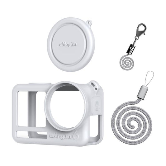 For DJI Osmo Action 6 aMagisn Silicone Case With Lens Cap Anti-Scratch Protective Cover