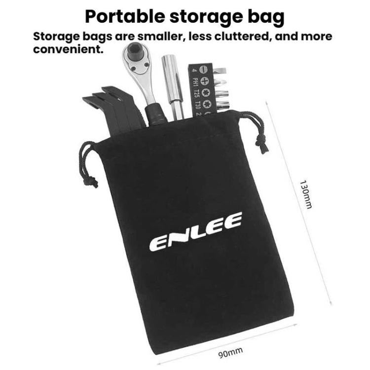 ENLEE 10pcs Bike Ratchet Wrench Repair Kit Multi-Functional Tire Repair Emergency Tool Set, 10pcs