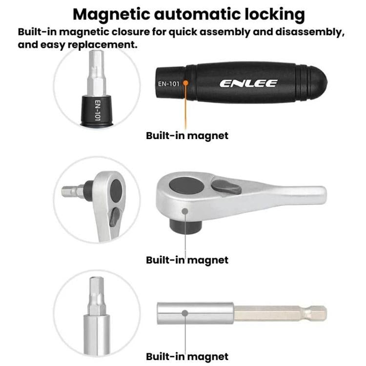 ENLEE 10pcs Bike Ratchet Wrench Repair Kit Multi-Functional Tire Repair Emergency Tool Set, 10pcs