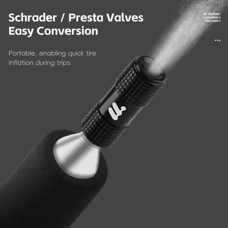 WEST BIKING Bicycle CO2 Inflator Valve Head Universal Adapter for Presta & Schrader Valves with Anti-Freeze Foam Sleeve