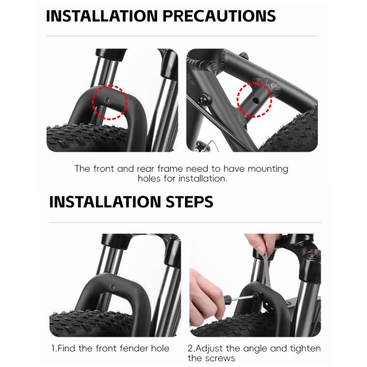 WEST BIKING Extra Wide & Long Mountain Bike Fenders, Full Coverage Mud Guards for 20 22 24 Inch Bicycles