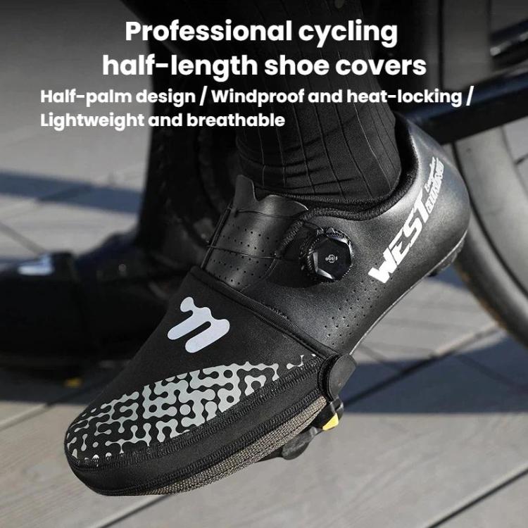 WEST BIKING Breathable Reflective Cycling Shoe Covers For Bikes Half Palm Windproof & Warm Shoe Covers, M, L, XL