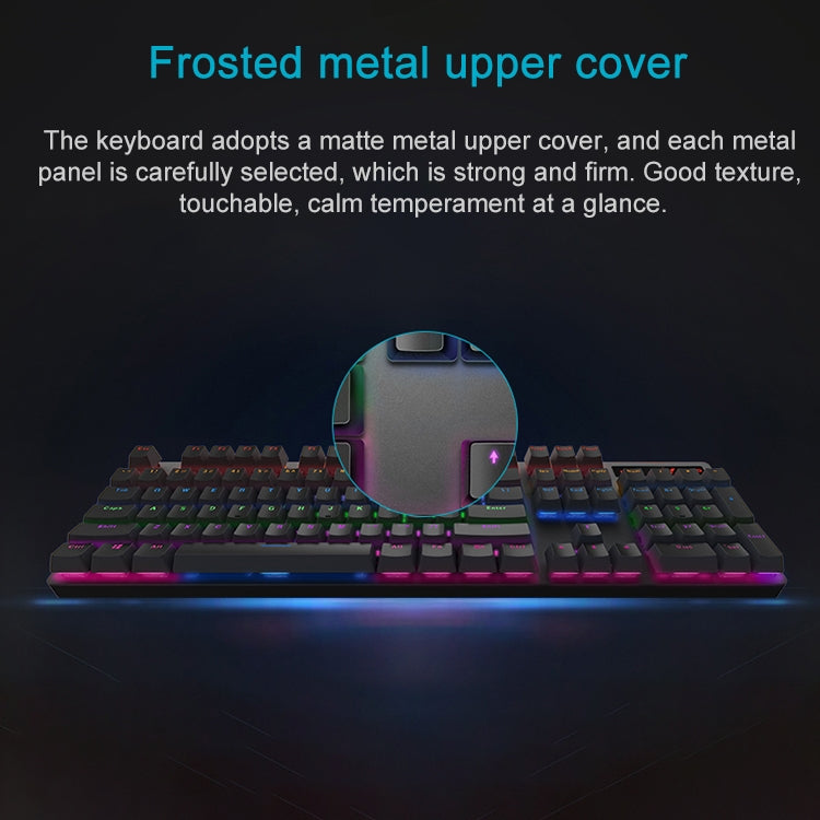 Rapoo V500 PRO Mixed Light 104 Keys Desktop Laptop Computer Game Esports Office Home Typing Wired Mechanical Keyboard, Black Shaft, Green Shaft, Tea Shaft, Red Shaft